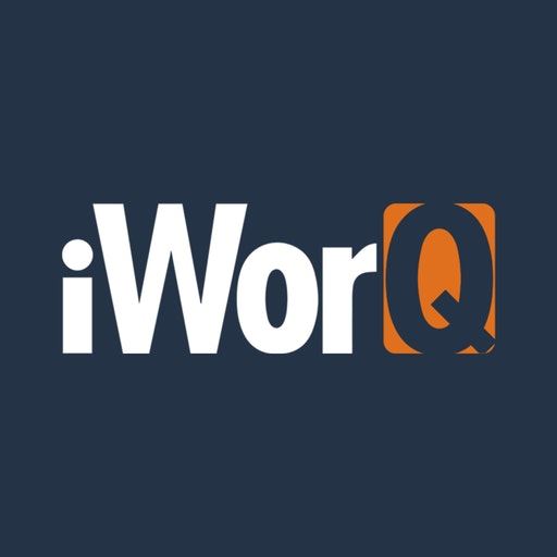iWorQ Logo on blue field