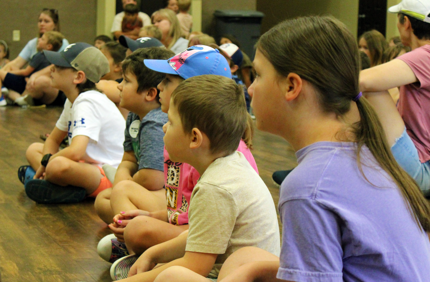 children listening to presentation